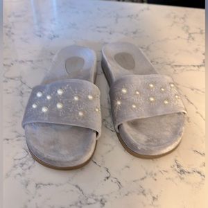 Aquazzura Velvet Slides